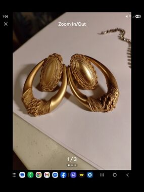 Vintage Gold ton door knocker Earings